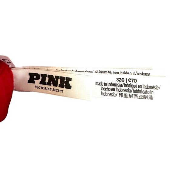 NWT Victoria’s Secret PINK Wear Everywhere Push-Up Bra 32C Red Sexy Underwire Ad - Picture 9 of 12
